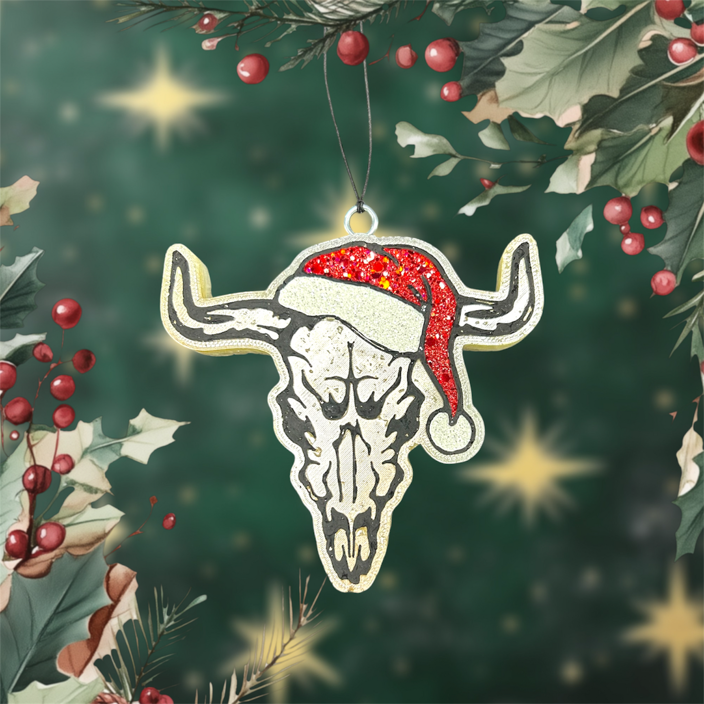 Festive Bull Skull